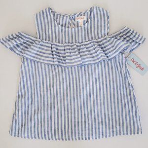 Cat and Jack Striped Off-Shoulder Top